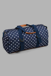 Redtag-Navy-Duffle-Bag,-Navy-Polka-Duffle-Bags-Travel-Accessories-