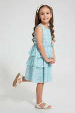 تنزيل الصورة على معرض الصور، Redtag-Blue-Aop-Tiered-Dress-Dresses-Girls-2 to 8 Years
