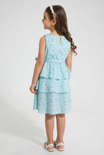 تنزيل الصورة على معرض الصور، Redtag-Blue-Aop-Tiered-Dress-Dresses-Girls-2 to 8 Years
