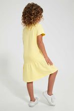 Load image into Gallery viewer, Redtag-Lt-Yellow-Casual-Dress-With-Daisy-Placement-Print-&amp;-2-Way-Sequins-Dresses-Girls-2 to 8 Years
