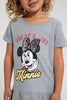 Redtag-Grey-Melange-Casual-Dress-With-Minnie-Placement-Print-&-2-Way-Sequins-Dresses-Girls-2 to 8 Years