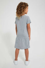 تنزيل الصورة على معرض الصور، Redtag-Grey-Melange-Casual-Dress-With-Minnie-Placement-Print-&amp;-2-Way-Sequins-Dresses-Girls-2 to 8 Years
