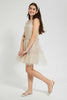 Redtag-Beige/Gold-Mesh-Dress-Dresses-Senior-Girls-9 to 14 Years