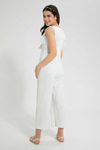 Load image into Gallery viewer, Redtag-White-Jacquard-Front-Lace-Jumpsuit-Dresses-Senior-Girls-9 to 14 Years
