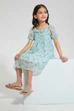 Load image into Gallery viewer, Redtag-Mint-Embellished-Printed-Dress-Dresses-Girls-2 to 8 Years
