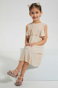 Redtag-Pink-Lurex-Dress-Dresses-Girls-2 to 8 Years