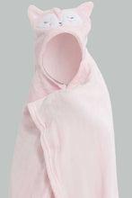 Load image into Gallery viewer, Redtag-Pink-Little-Fox-Hooded-Fluffy-Blanket-Baby-Blankets-Baby-0 to 12 Months
