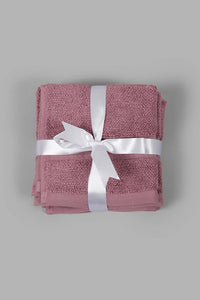 Redtag-Purple-Textured-Cotton-Face-Towel-Set-(4-Piece)-0,-Colour:Purple,-Filter:Home-Bathroom,-HMW-BAC-Face-Towels,-New-In,-New-In-HMW-BAC,-Non-Sale,-S22B,-Section:Homewares-Home-Bathroom-