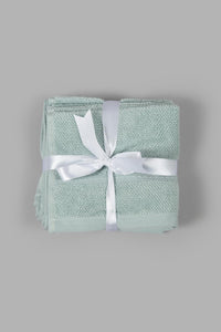 Redtag-Mint-Textured-Cotton-Face-Towel-Set-(4-Piece)-0,-Colour:Mint,-Filter:Home-Bathroom,-HMW-BAC-Face-Towels,-New-In,-New-In-HMW-BAC,-Non-Sale,-S22B,-Section:Homewares-Home-Bathroom-