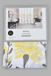 Redtag-Yellow-Shower-Curtain-Shower-Curtains-Home-Bathroom-