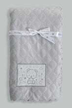 Load image into Gallery viewer, Redtag-Grey-Bear-Quilted-Fluffy-Blanket-Baby-Blankets-Baby-0 to 12 Months
