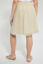 Load image into Gallery viewer, Redtag-Gold-Mettalic-Tulle-Skirt-Skirts-Senior-Girls-9 to 14 Years
