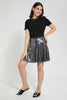 Redtag-Black/Silver-Sequins-Skater-Skirt-Skirts-Senior-Girls-9 to 14 Years