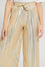 Load image into Gallery viewer, Redtag-Gold-Mettalic-Pleated-Culottes-Cargo-Pants-Senior-Girls-9 to 14 Years
