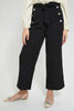 Redtag-Black-Highwaist-Wideleg-Front-Buttton-Trouser-Cargo-Pants-Senior-Girls-9 to 14 Years