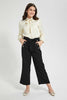 Redtag-Black-Highwaist-Wideleg-Front-Buttton-Trouser-Cargo-Pants-Senior-Girls-9 to 14 Years