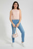 Redtag-Pink-Highneck-Lace-Top-Plain-Senior-Girls-9 to 14 Years