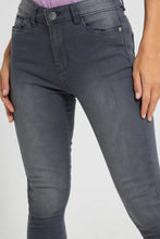 Load image into Gallery viewer, Redtag-Grey-Skinny-Mid-Waist-Jean-Jeans-Skinny-Fit-Women&#39;s-
