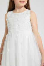 تنزيل الصورة على معرض الصور، Redtag-White-Floral-Embellished-Dress-Dresses-Girls-2 to 8 Years
