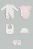 Redtag-Pink-Bunny-Love-5-Pieces-Gift-Set-Gift-Sets-Baby-0 to 12 Months