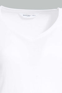 Redtag-White-V-Neck-T-Shirt-Plain-Women's-