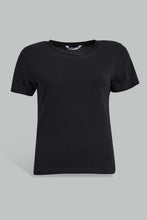 Load image into Gallery viewer, Redtag-Black--Crew-Neck-T-Shirt-Plain-Women&#39;s-
