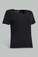 Load image into Gallery viewer, Redtag-Black--Crew-Neck-T-Shirt-Plain-Women&#39;s-
