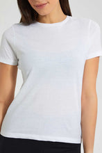 Load image into Gallery viewer, Redtag-White-Crew-Neck-T-Shirt-Plain-Women&#39;s-
