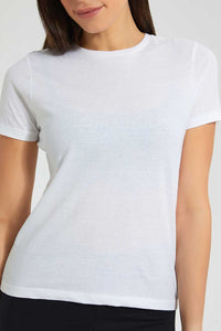 Redtag-White-Crew-Neck-T-Shirt-Plain-Women's-