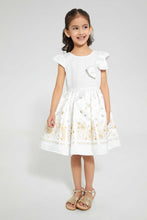 Load image into Gallery viewer, Redtag-Cream-Jacquard-Bottom-Dress-Dresses-Girls-2 to 8 Years
