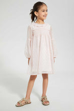 تنزيل الصورة على معرض الصور، Redtag-Pink-Knee-Length-Jacquard-Dress-Dresses-Girls-2 to 8 Years
