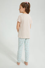 Load image into Gallery viewer, Redtag-Peach/Mint-Printed-S/Sleeve-Pyjama-Set-Colour:Mint,-Filter:Girls-(2-to-8-Yrs),-Girls-Pyjama-Sets,-New-In,-New-In-GIR,-Non-Sale,-S22C,-Section:Kidswear-Girls-2 to 8 Years
