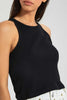 Black Full-Length Ribbed Vest