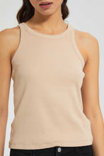 Load image into Gallery viewer, Beige Full-Length Ribbed Vest
