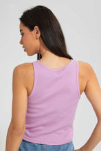 Load image into Gallery viewer, Redtag-Lilac-Rib-Cropped-Vest-Vests-Women&#39;s-
