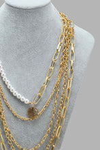 تنزيل الصورة على معرض الصور، Redtag-Gold-With-Pearl-Embellished--Necklace-Necklaces-Women-
