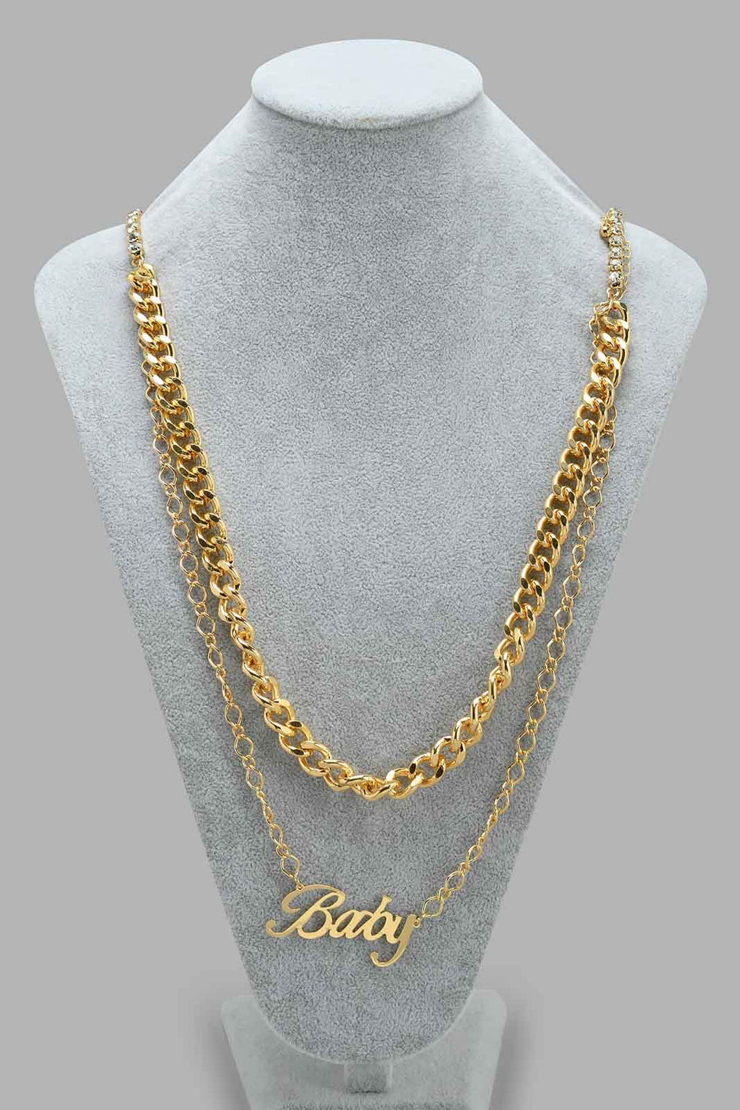 Redtag-Gold-With-Rhinestone-Embellished--Necklace-Necklaces-Women-