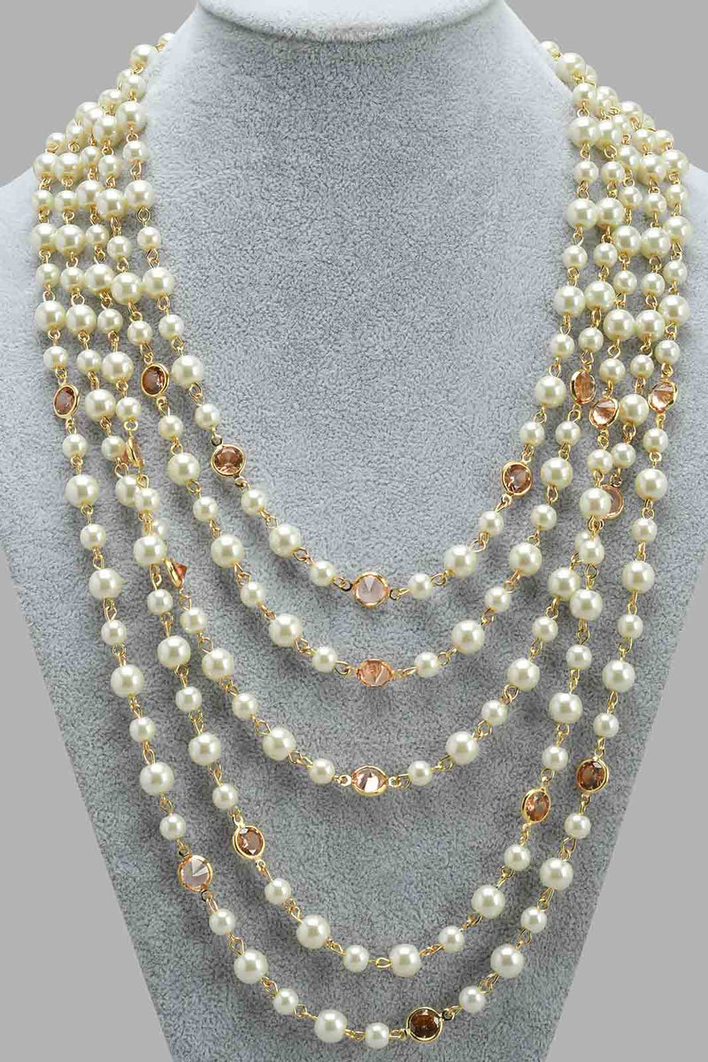 Redtag-Gold-With-Pearl-Embellished-Necklace-Necklaces-Women-