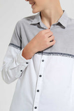 تنزيل الصورة على معرض الصور، Redtag-Grey-Color-Block-Casual-Shirt-Casual-Shirts-Senior-Boys-9 to 14 Years
