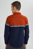 Redtag-Orange-Color-Block-Casual-Shirt-Casual-Shirts-Senior-Boys-9 to 14 Years