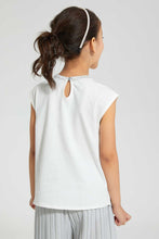 Load image into Gallery viewer, Redtag-White-Embelished-Neck-Blouse-Blouses-Girls-2 to 8 Years
