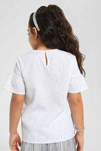 Load image into Gallery viewer, Redtag-White-Embelished-Blouse-Blouses-Girls-2 to 8 Years
