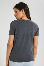 تنزيل الصورة على معرض الصور، Redtag-Charcoal-Acid-Wash-Bugs-Bunny-Print-T-Shirt-Character-Women&#39;s-
