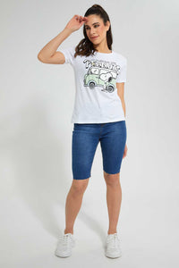 Redtag-White-Snoopy-Print-T-Shirt-Character-Women's-