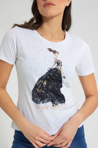 Redtag-White-Queen-Print-T-Shirt-Graphic-Prints-Women's-