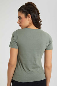 Redtag-Olive-Viola-Print-T-Shirt-Graphic-Prints-Women's-