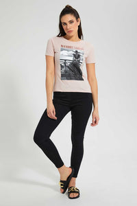 Redtag-Pink-Day-Dreaming-Print-T-Shirt-Graphic-Prints-Women's-