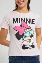 تنزيل الصورة على معرض الصور، Redtag-Pink-Minnie-Mouse-Print-T-Shirt-Character-Women&#39;s-
