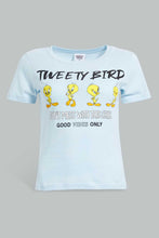 تنزيل الصورة على معرض الصور، Redtag-Blue-Tweety-Print-T-Shirt-Character-Women&#39;s-
