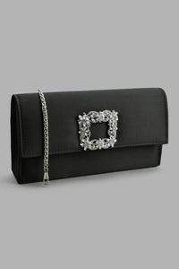 Redtag-Black-Satin-Pendant-Embellished-Clutch-Clutches-Women-